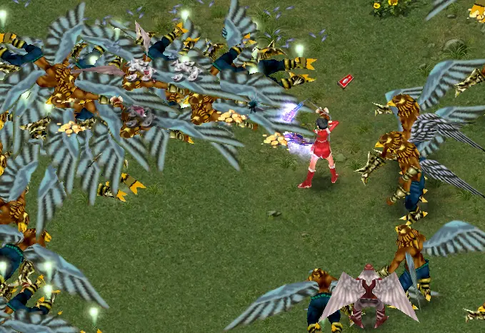 A Nimbus Conquer player battling Birdmen